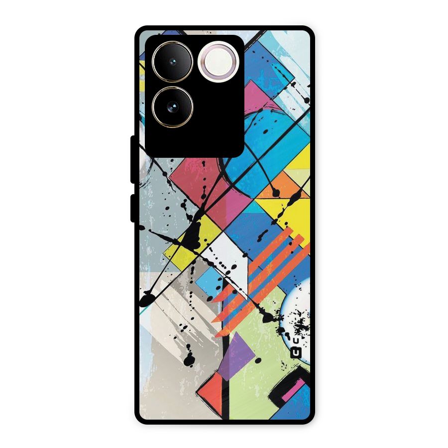 Abstract Paint Shape Metal Back Case for Vivo T2 Pro