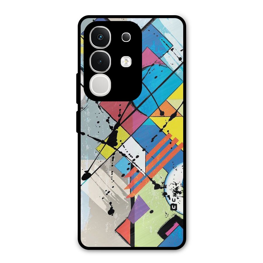 Abstract Paint Shape Metal Back Case for Vivo T4x