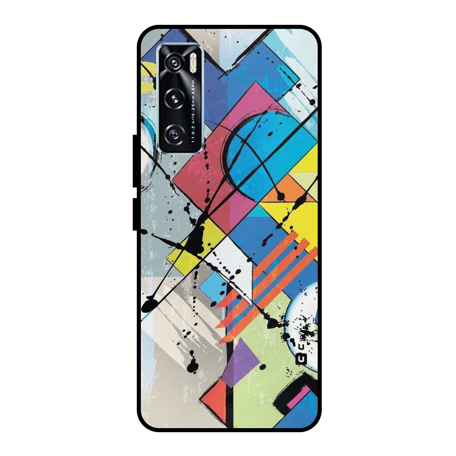 Abstract Paint Shape Metal Back Case for Vivo V20 SE