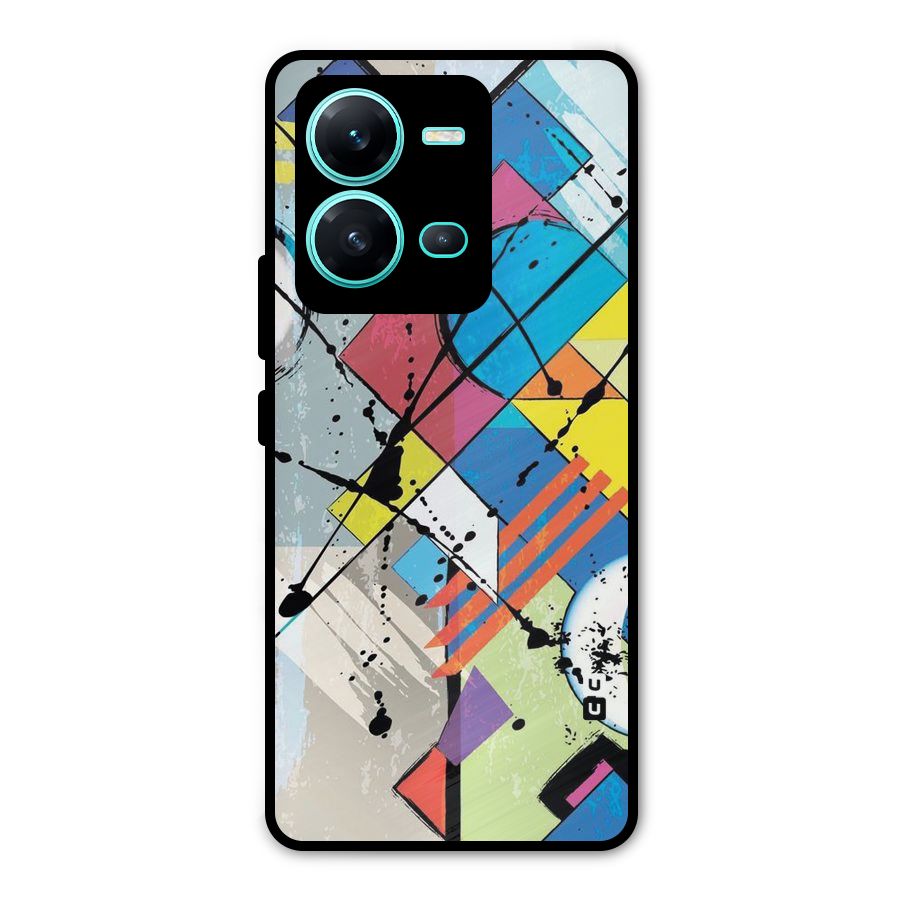 Abstract Paint Shape Metal Back Case for Vivo V25