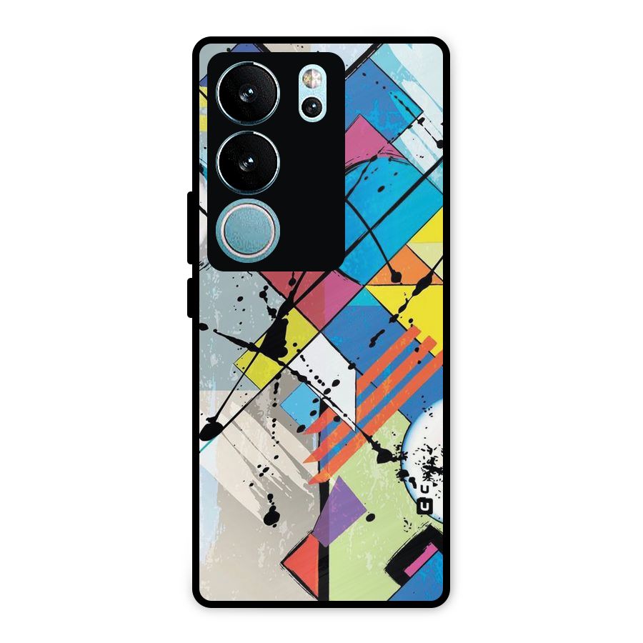 Abstract Paint Shape Metal Back Case for Vivo V29
