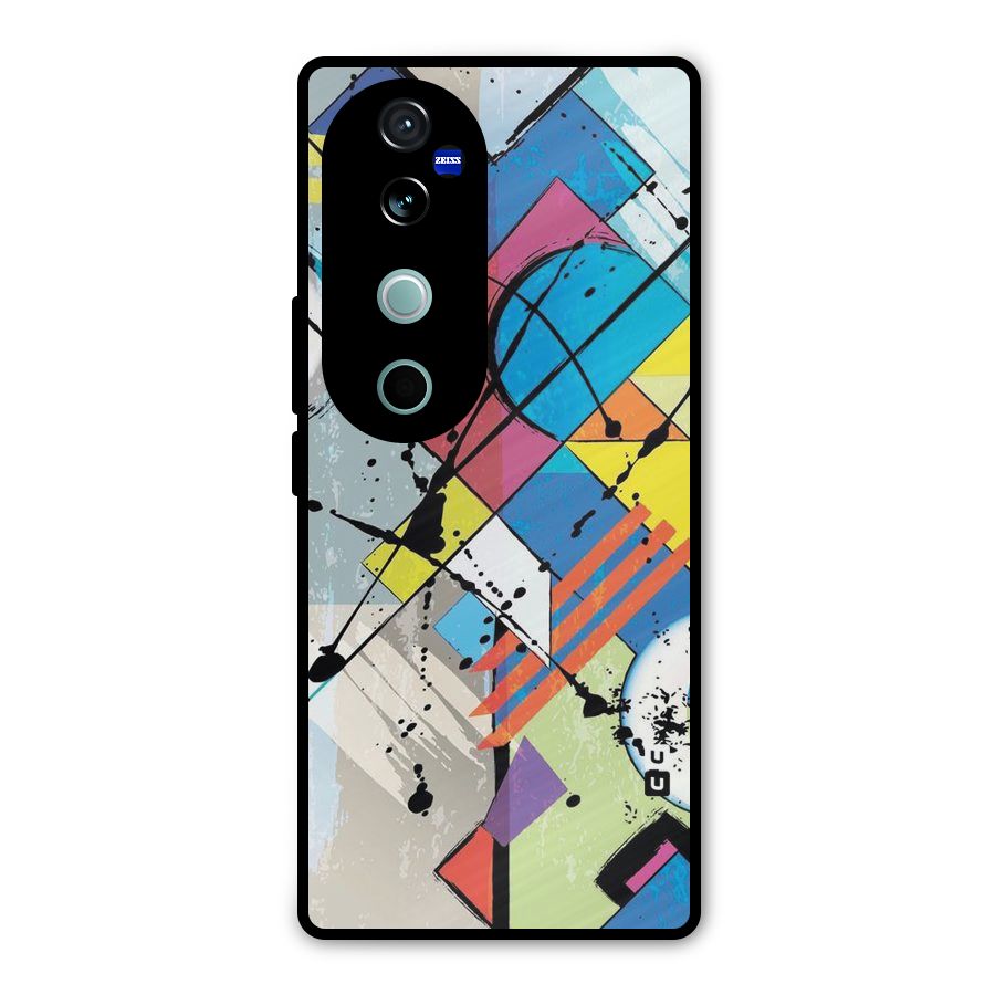 Abstract Paint Shape Metal Back Case for Vivo V40