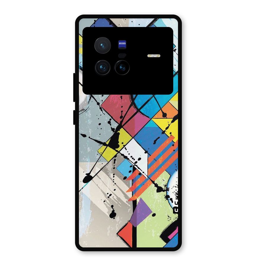 Abstract Paint Shape Metal Back Case for Vivo X80