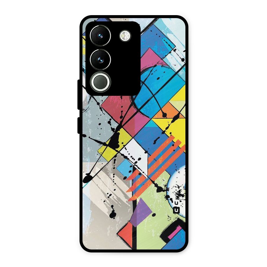 Abstract Paint Shape Metal Back Case for Vivo Y200
