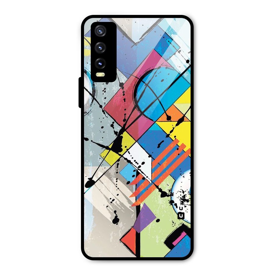 Abstract Paint Shape Metal Back Case for Vivo Y20t