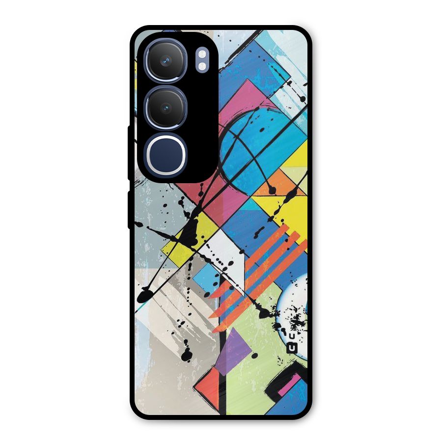 Abstract Paint Shape Metal Back Case for Vivo Y29