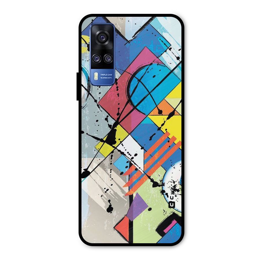 Abstract Paint Shape Metal Back Case for Vivo Y31