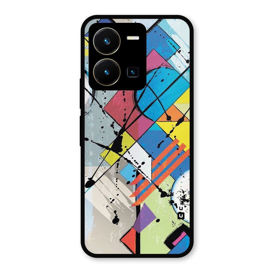 Abstract Paint Shape Metal Back Case for Vivo Y35