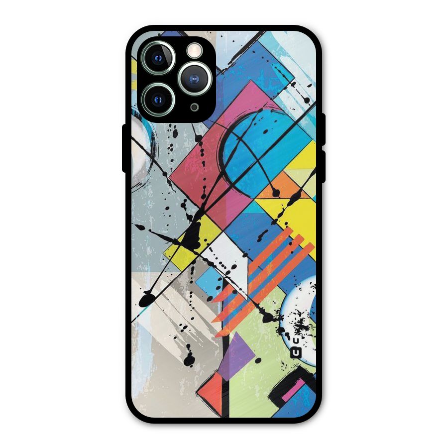 Abstract Paint Shape Metal Back Case for iPhone 11 Pro Max