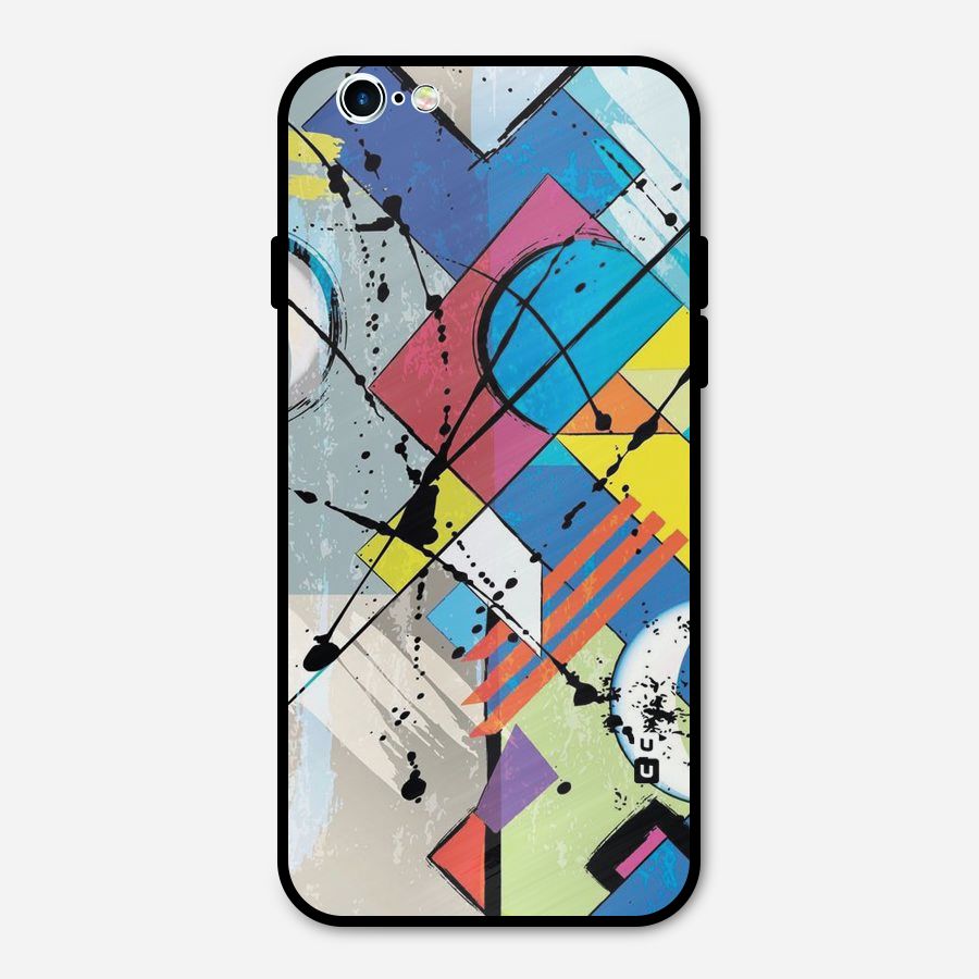 Abstract Paint Shape Metal Back Case for iPhone 6 6s