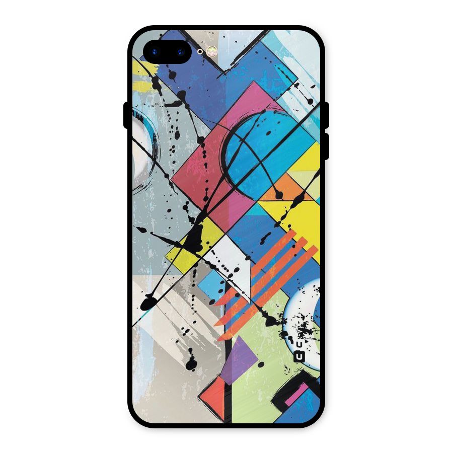 Abstract Paint Shape Metal Back Case for iPhone 7 Plus