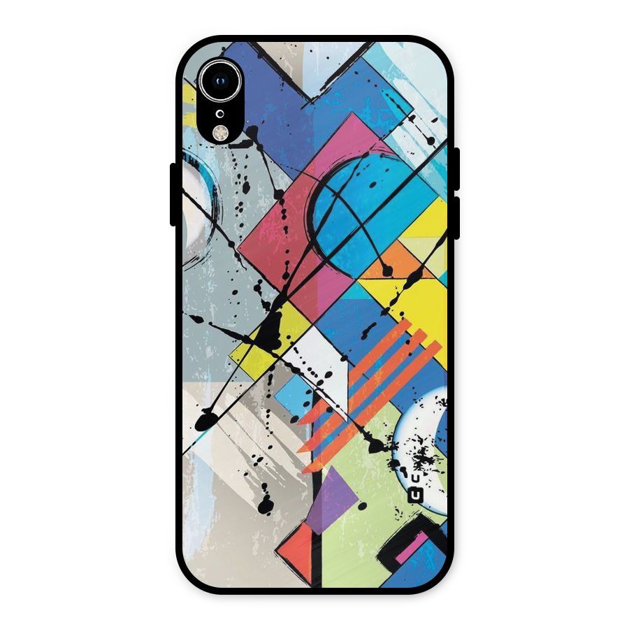 Abstract Paint Shape Metal Back Case for iPhone XR