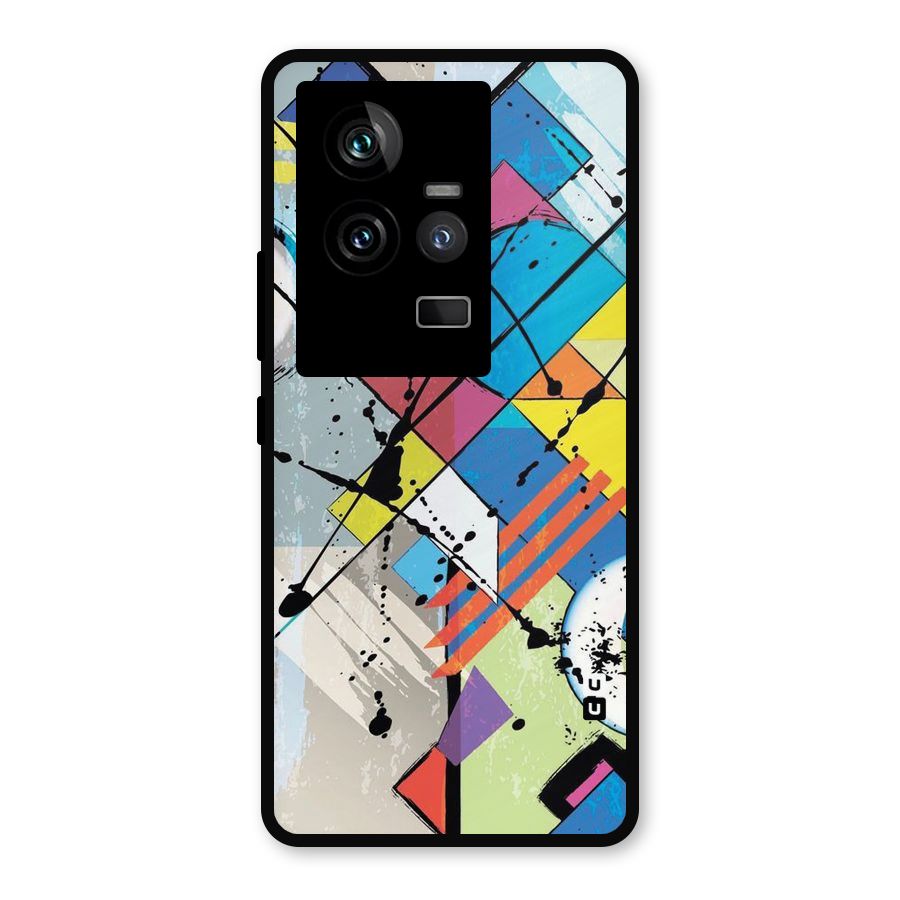 Abstract Paint Shape Metal Back Case for iQOO 11 5G
