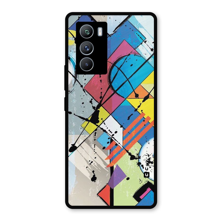 Abstract Paint Shape Metal Back Case for iQOO 9 SE