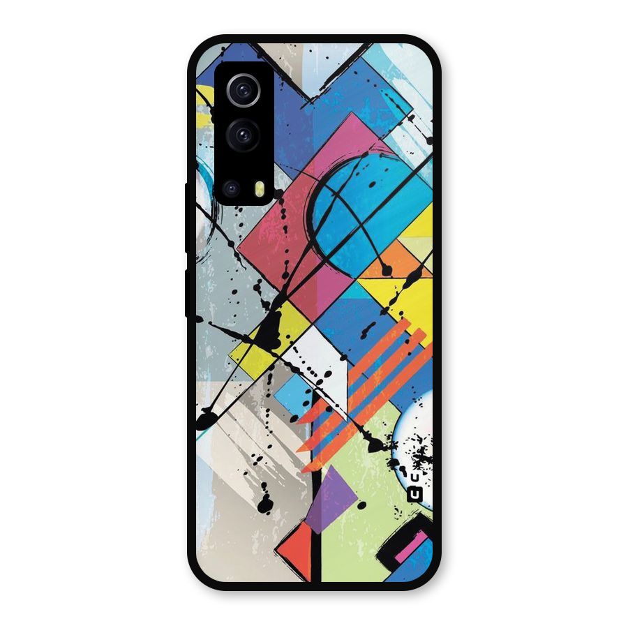 Abstract Paint Shape Metal Back Case for iQOO Z3