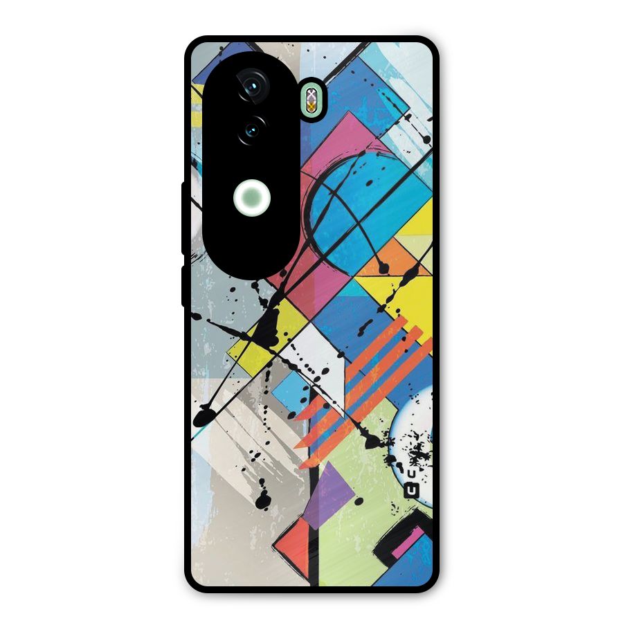 Abstract Paint Shape Metal Back Case for iQOO Z9s