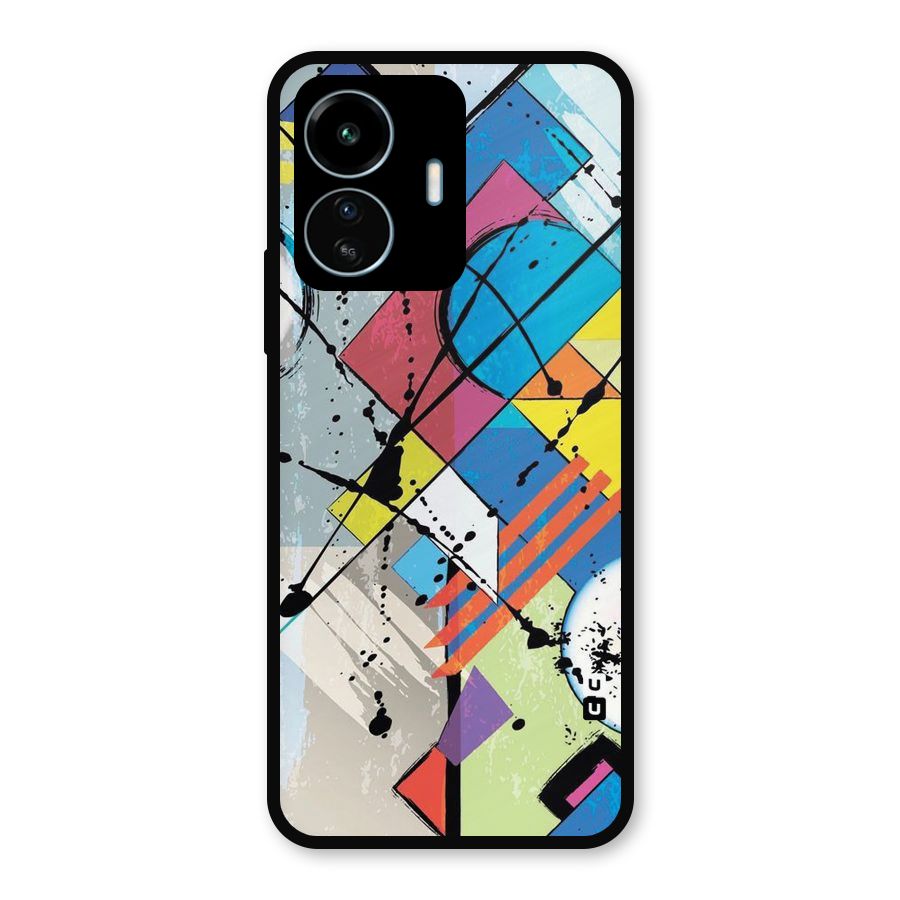 Abstract Paint Shape Metal Back Case for vivo iQOO Z6 Lite 5G