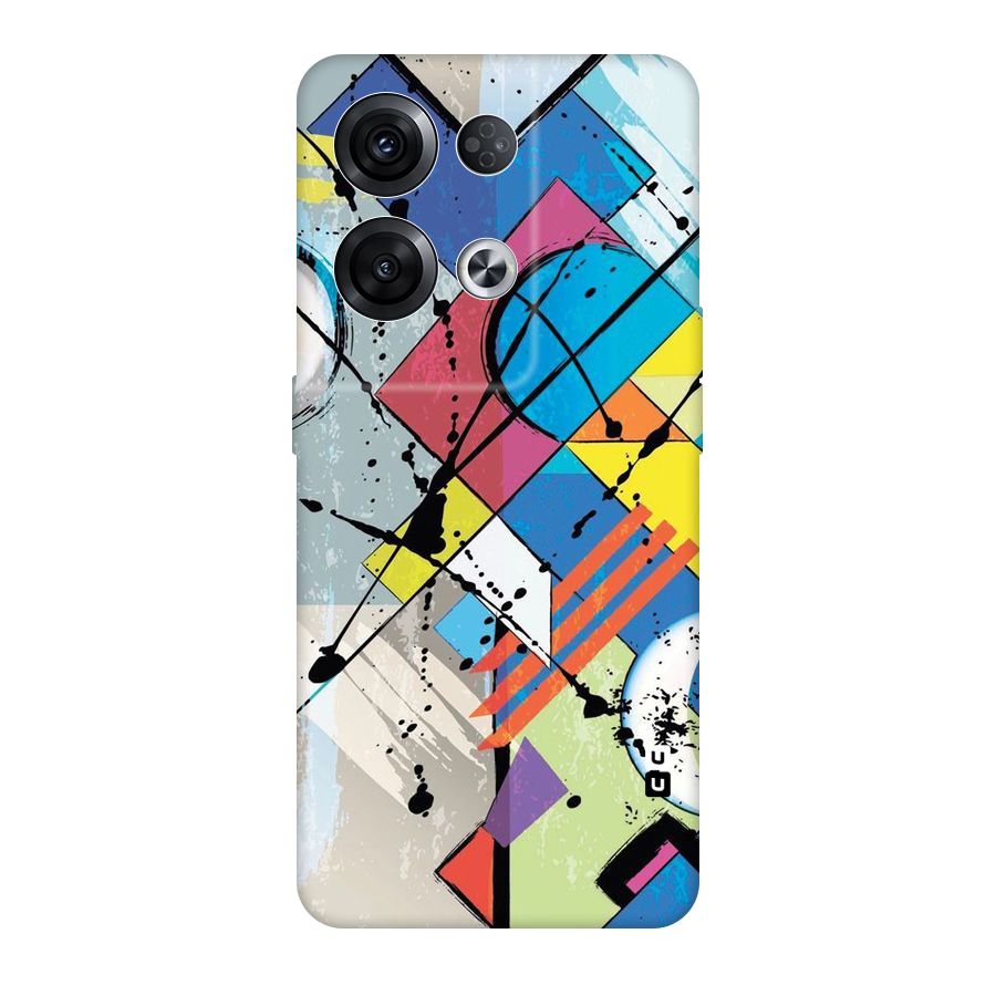 Abstract Paint Shape Original Polycarbonate Back Case for Oppo Reno8 Pro 5G