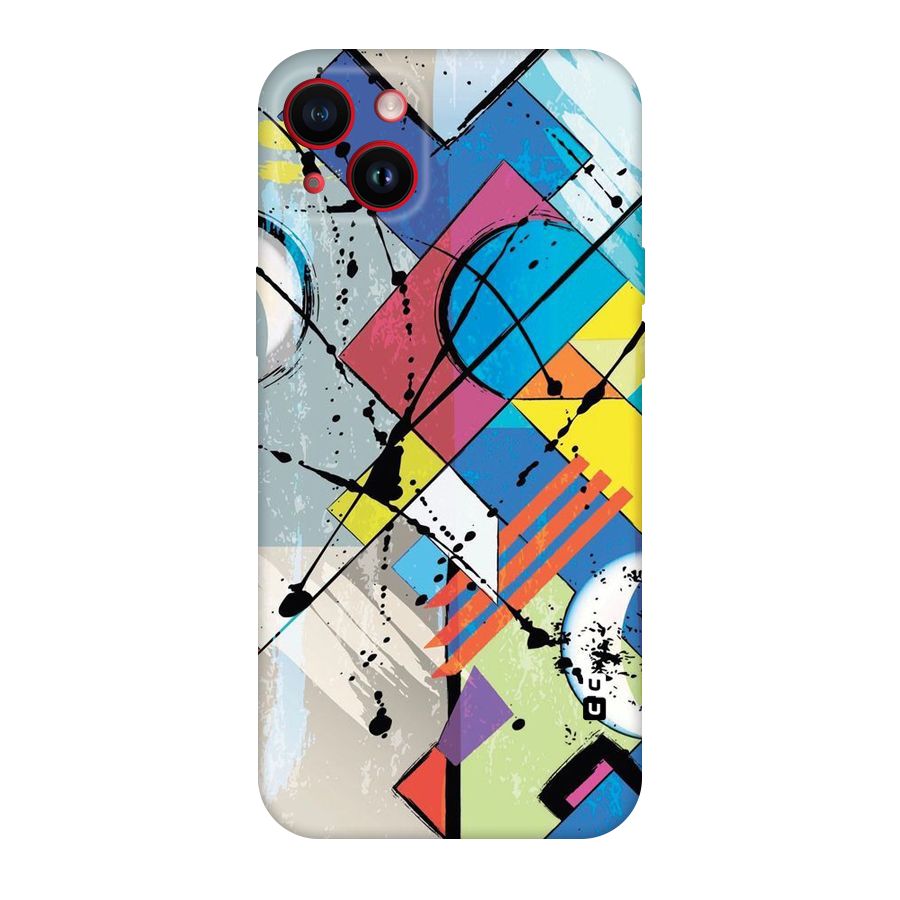 Abstract Paint Shape Original Polycarbonate Back Case for iPhone 14 Plus