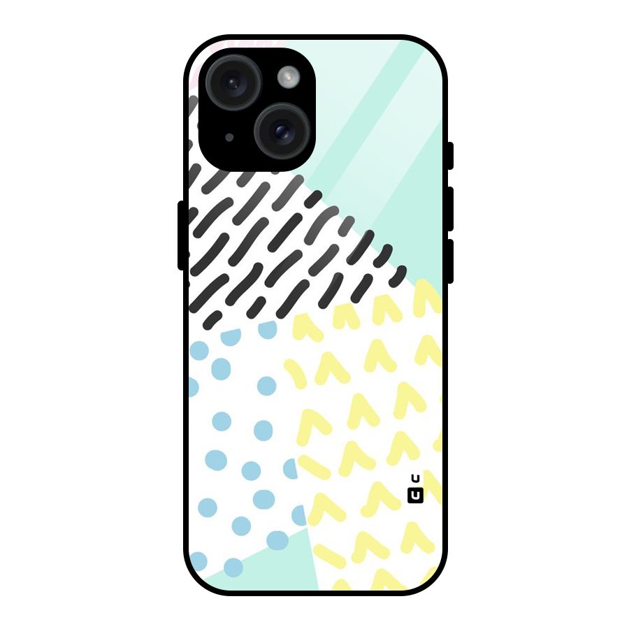 Abstract Pastel Glass Back Case for iPhone 15