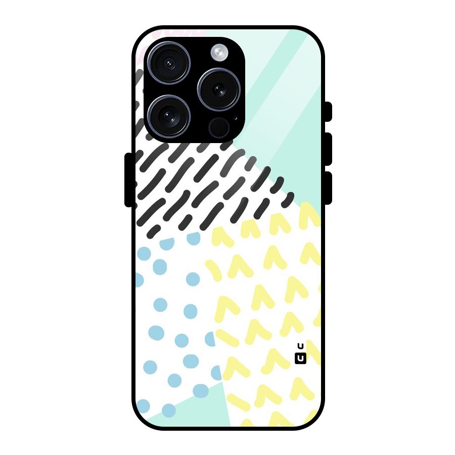 Abstract Pastel Glass Back Case for iPhone 15 Pro