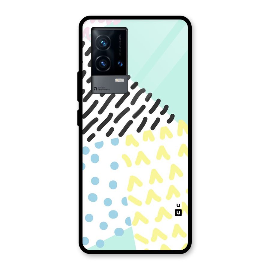 Abstract Pastel Glass Back Case for iQOO 9 5G