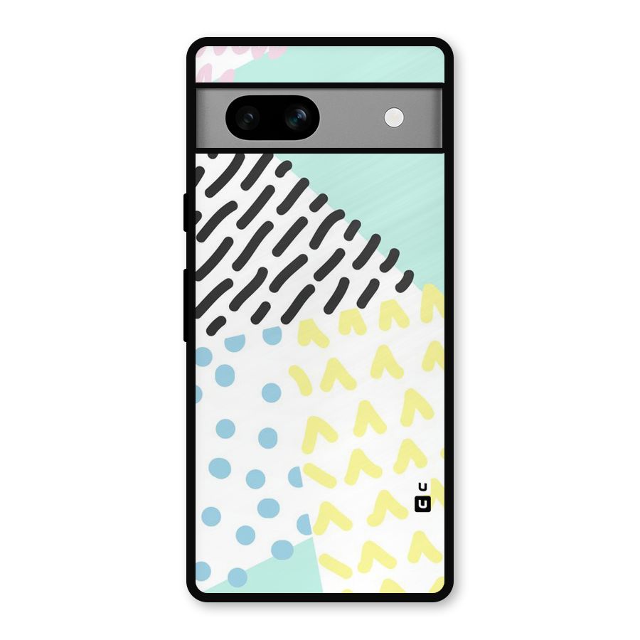 Abstract Pastel Metal Back Case for Google Pixel 7a