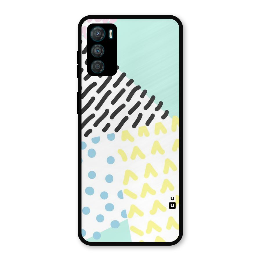 Abstract Pastel Metal Back Case for Moto G42