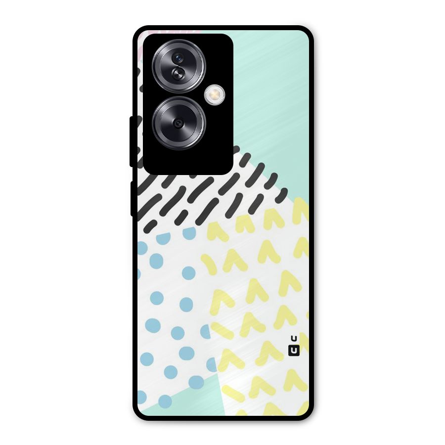 Abstract Pastel Metal Back Case for Oppo A79 5G