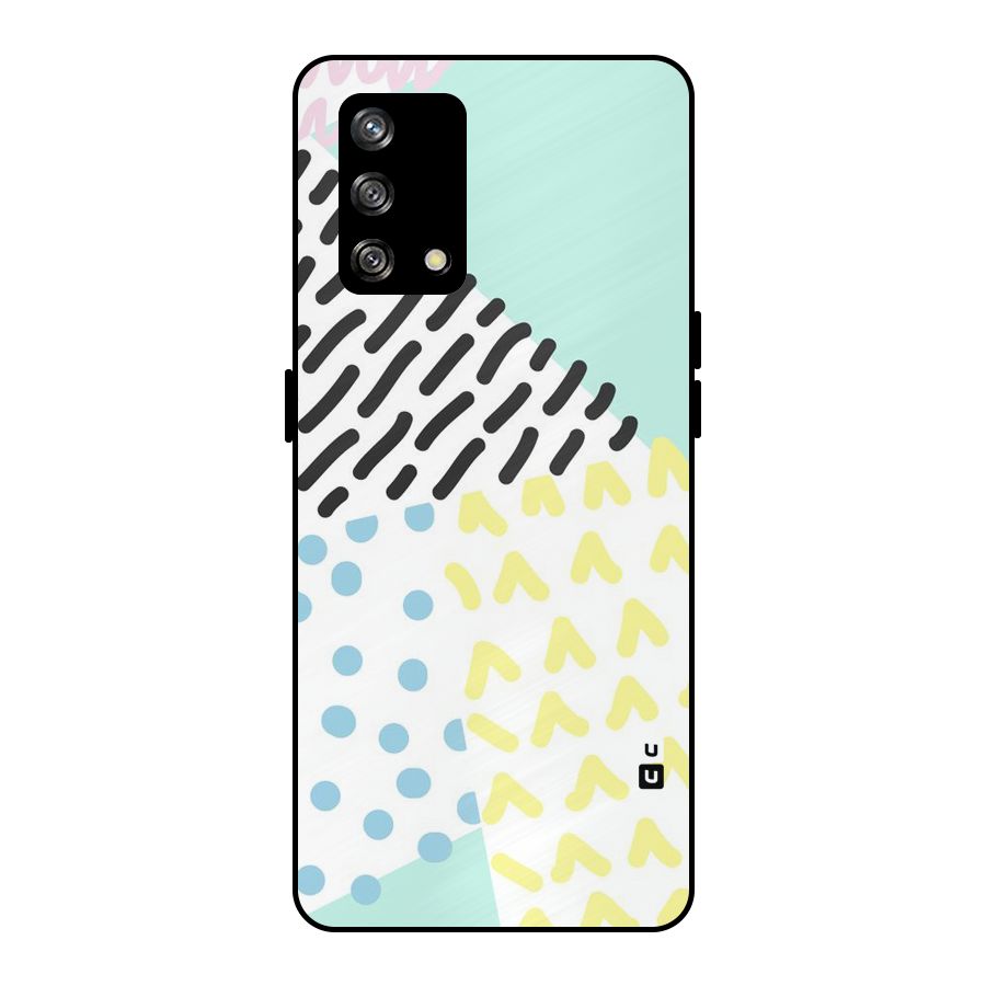 Abstract Pastel Metal Back Case for Oppo F19