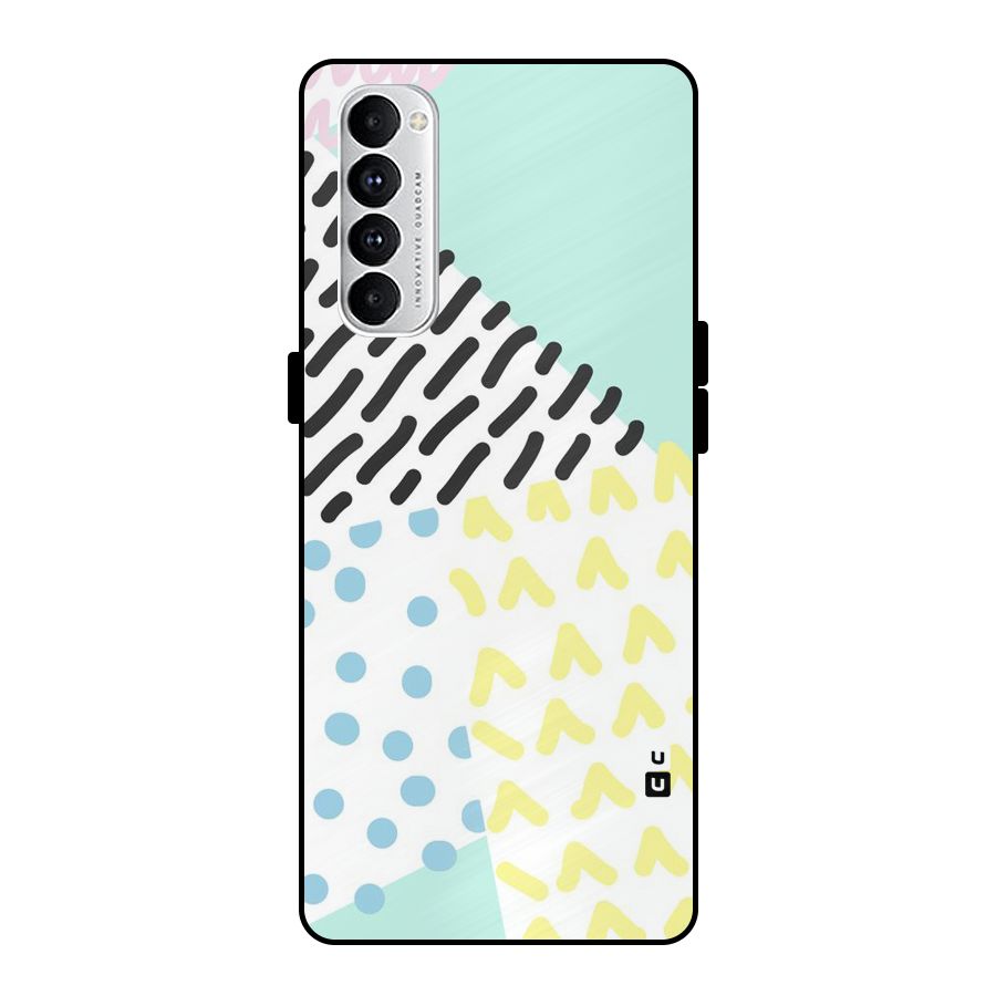 Abstract Pastel Metal Back Case for Oppo Reno4 Pro