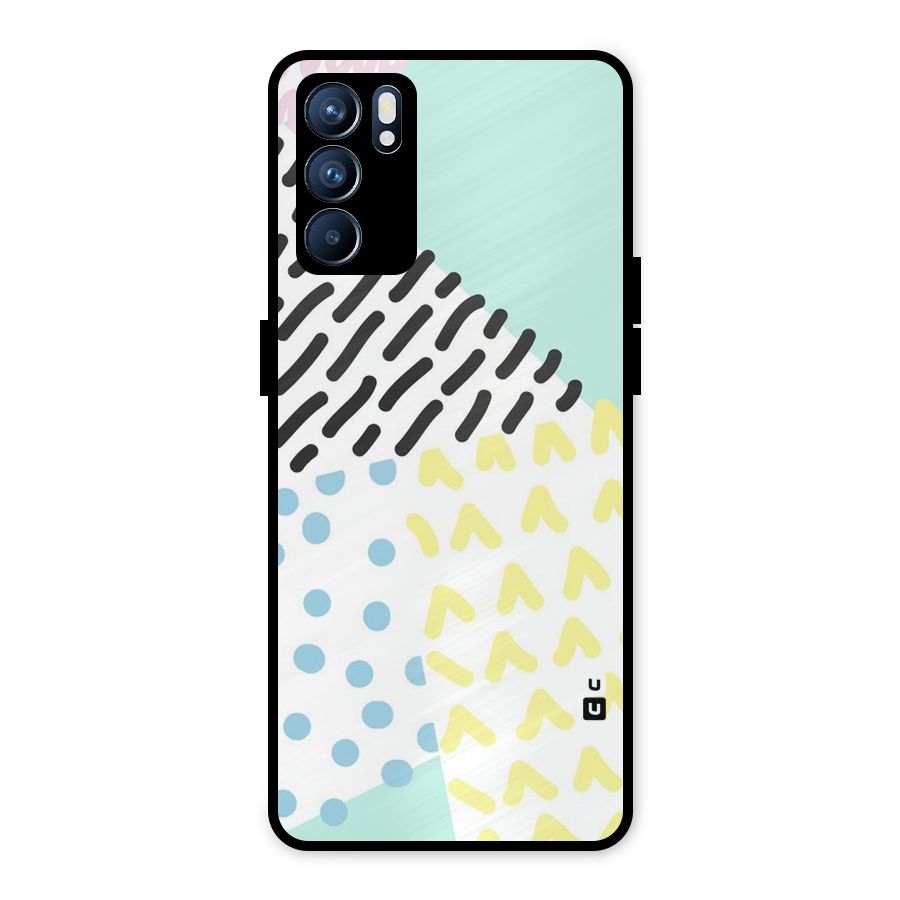 Abstract Pastel Metal Back Case for Oppo Reno6 5G