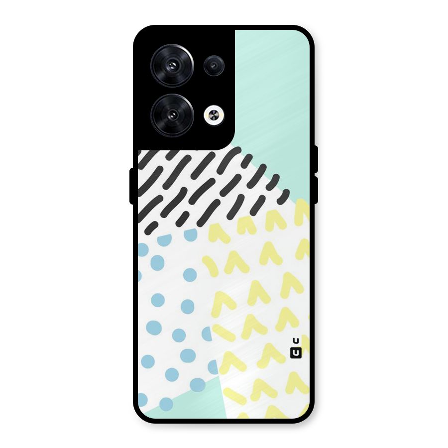 Abstract Pastel Metal Back Case for Oppo Reno8 5G