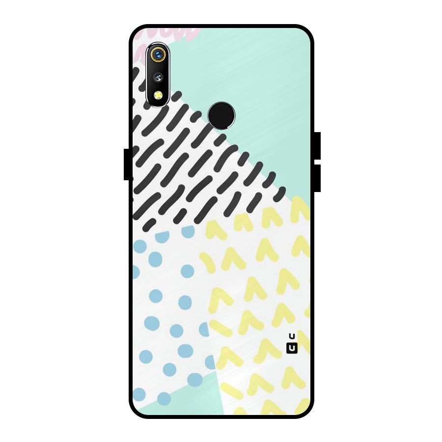 Abstract Pastel Metal Back Case for Realme 3i