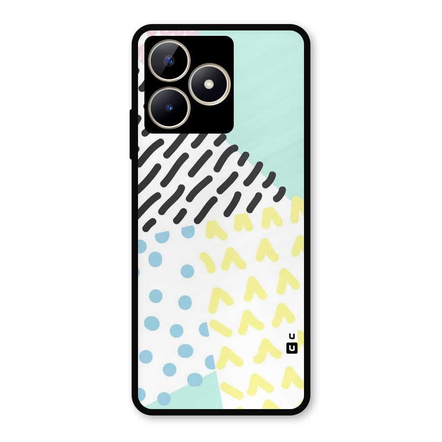 Abstract Pastel Metal Back Case for Realme C53