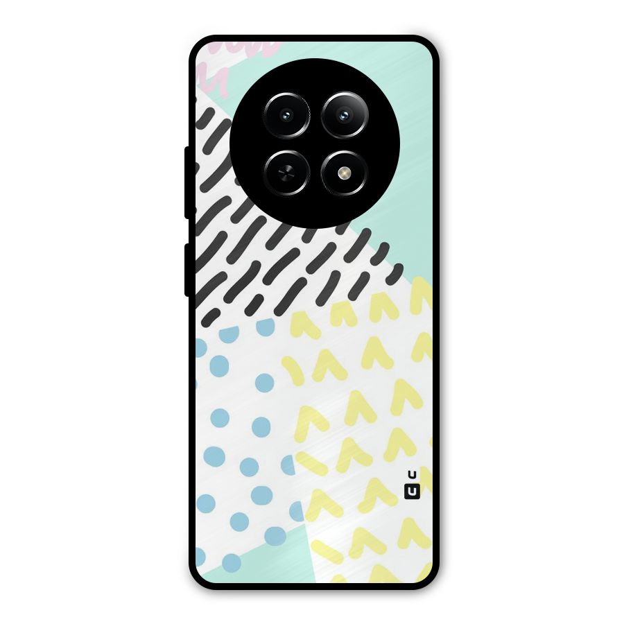 Abstract Pastel Metal Back Case for Realme Narzo 70x 5G