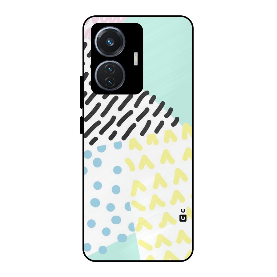 Abstract Pastel Metal Back Case for Vivo T1 44W
