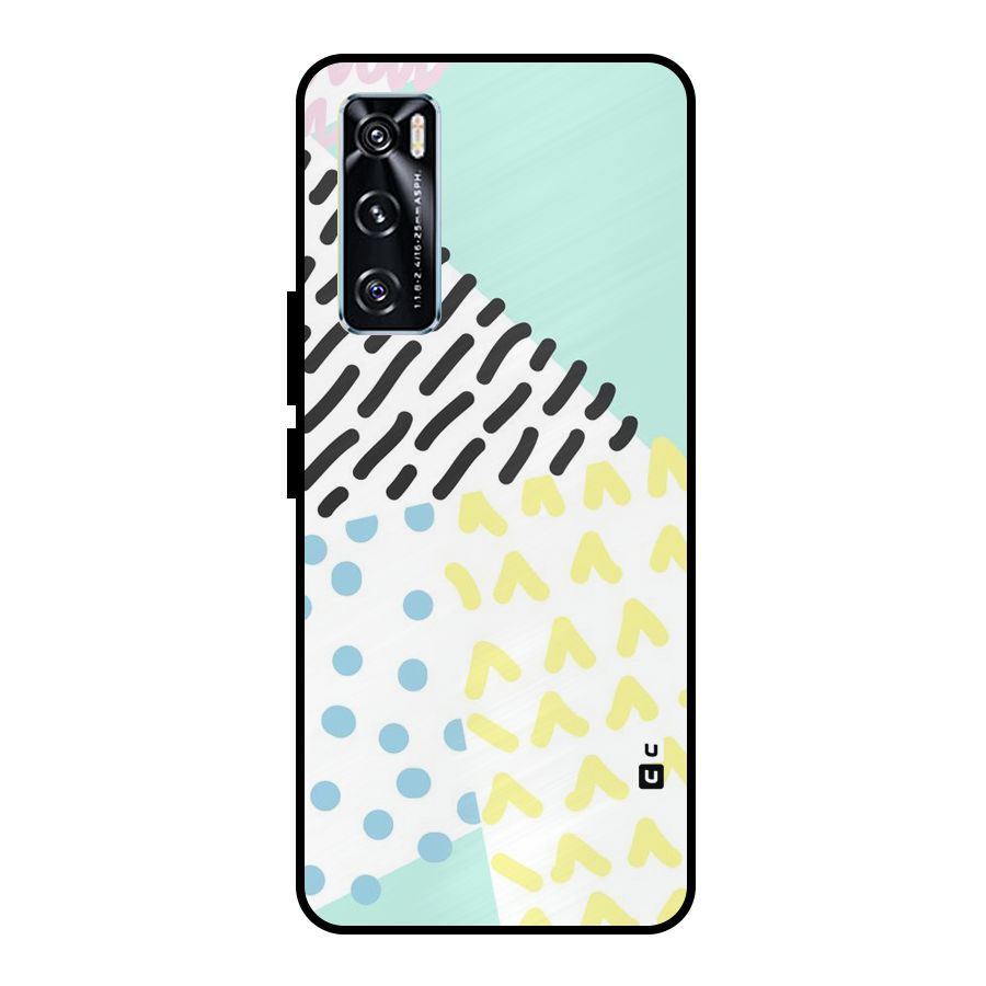 Abstract Pastel Metal Back Case for Vivo V20 SE