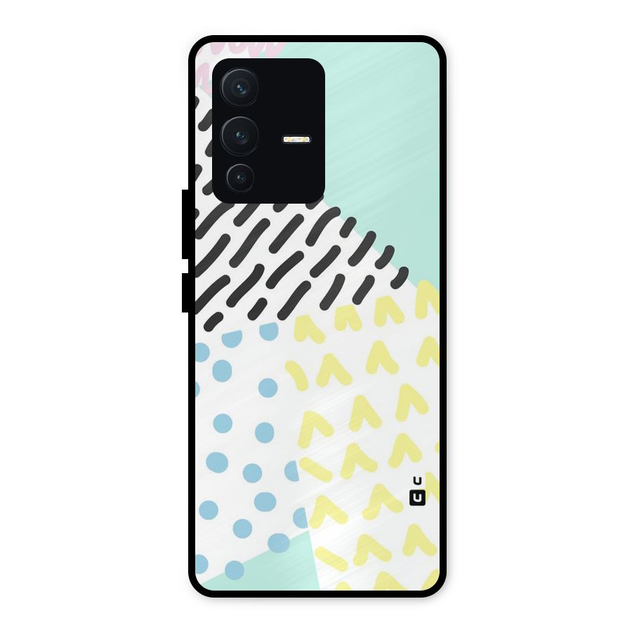 Abstract Pastel Metal Back Case for Vivo V23 5G