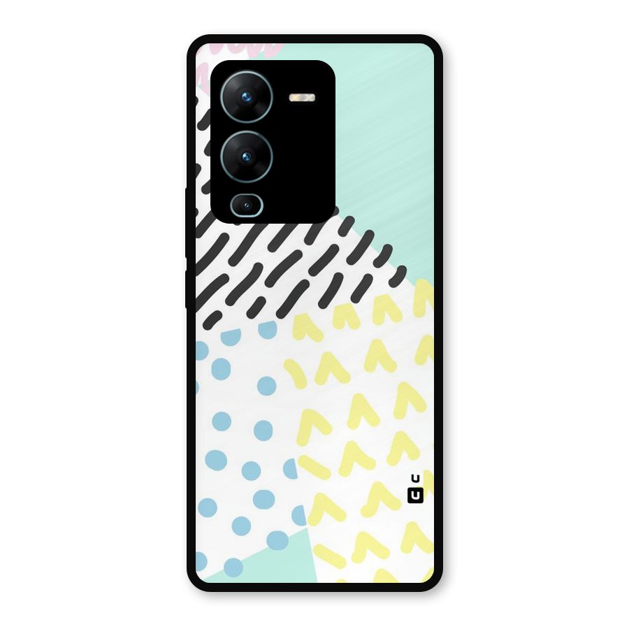 Abstract Pastel Metal Back Case for Vivo V25 Pro