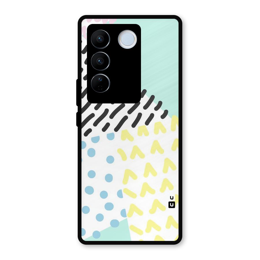Abstract Pastel Metal Back Case for Vivo V27 Pro