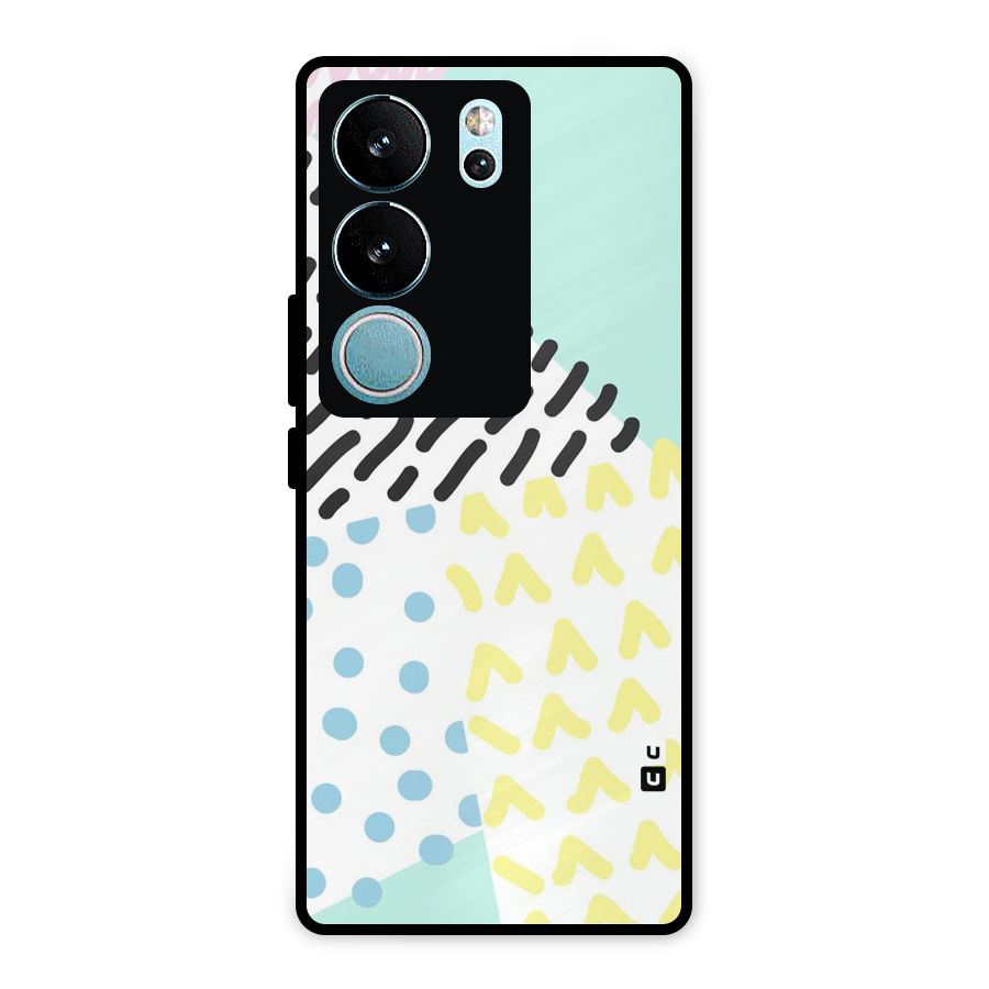 Abstract Pastel Metal Back Case for Vivo V29 Pro