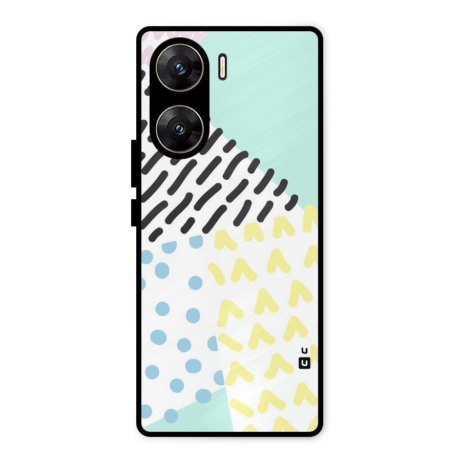 Abstract Pastel Metal Back Case for Vivo V29e