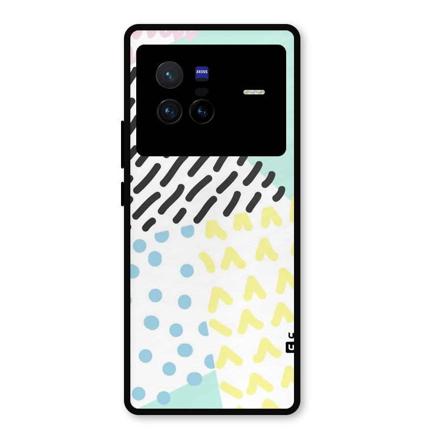 Abstract Pastel Metal Back Case for Vivo X80