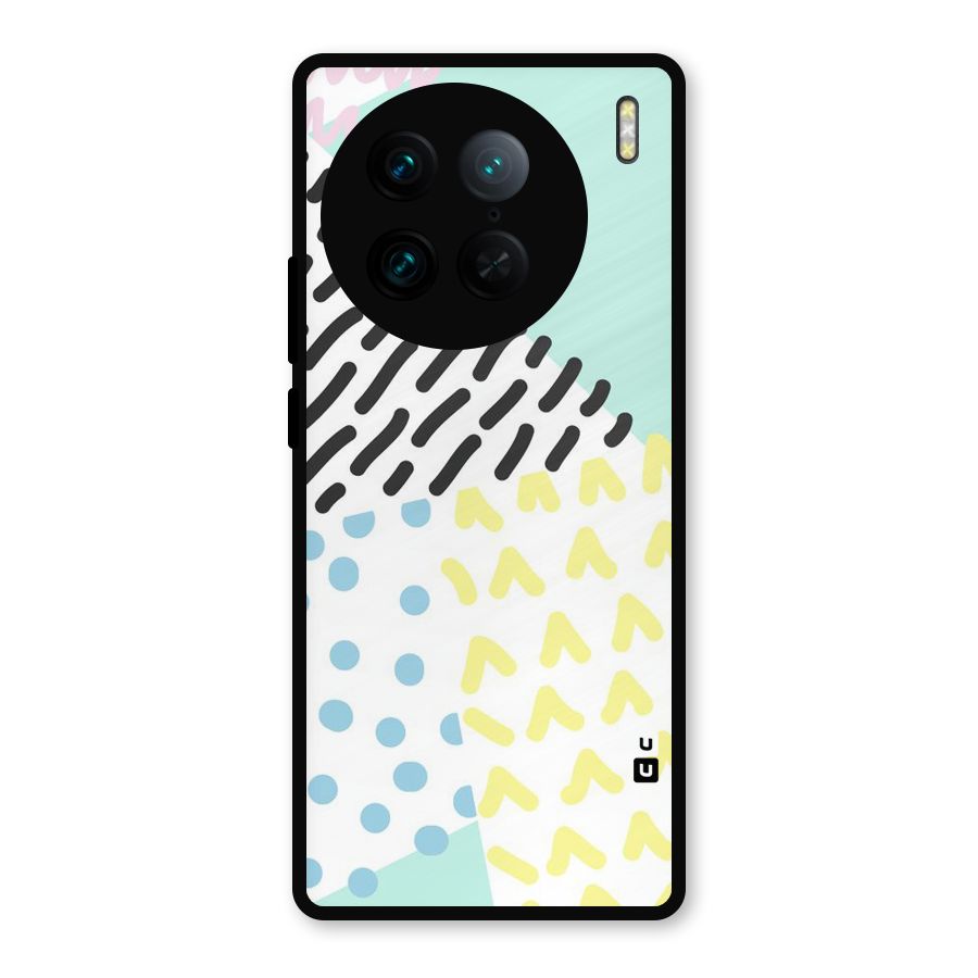 Abstract Pastel Metal Back Case for Vivo X90 Pro