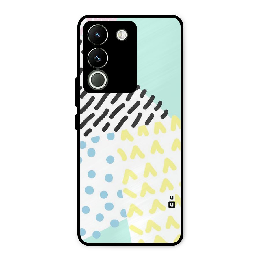 Abstract Pastel Metal Back Case for Vivo Y200