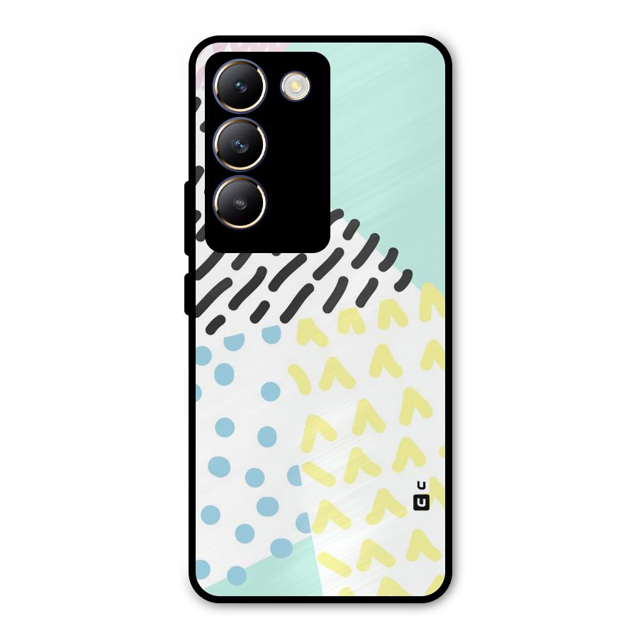 Abstract Pastel Metal Back Case for Vivo Y200e
