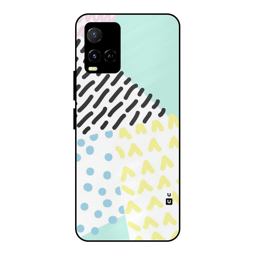 Abstract Pastel Metal Back Case for Vivo Y21T