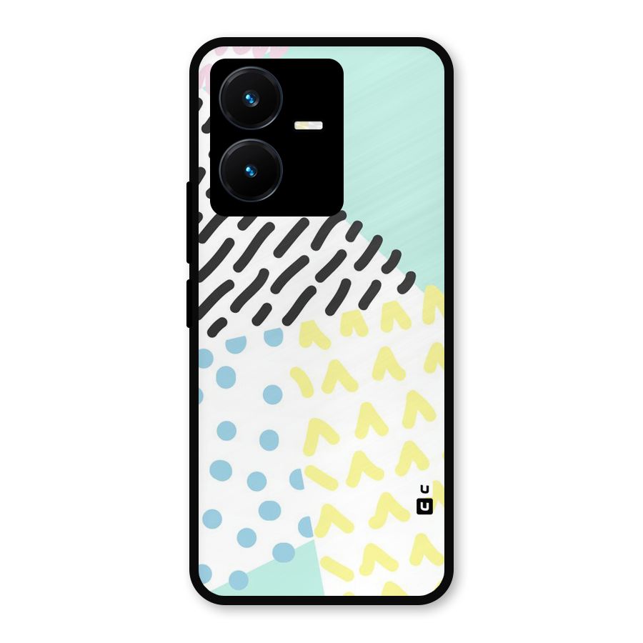 Abstract Pastel Metal Back Case for Vivo Y22