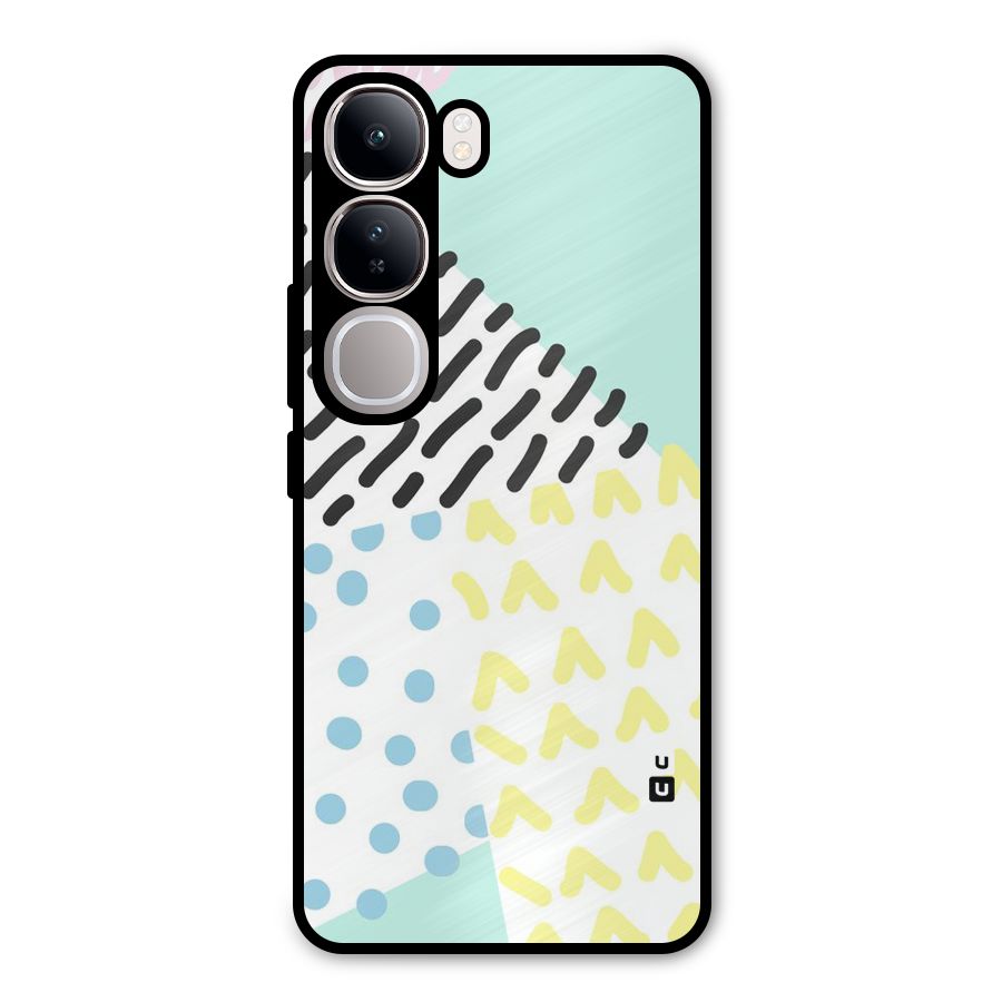 Abstract Pastel Metal Back Case for Vivo Y300